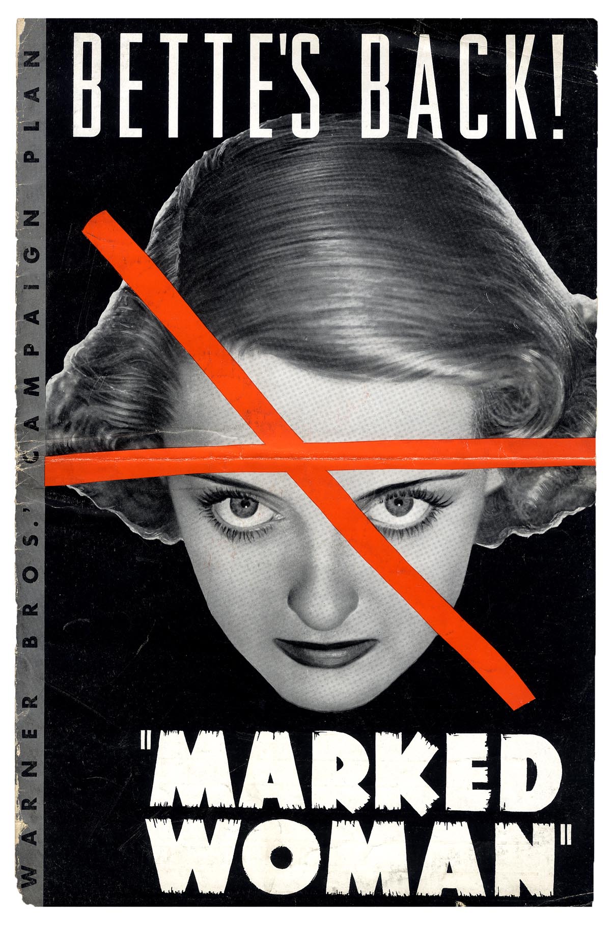 Marked back. Marked woman, 1937. Bette Davis in Sunglasses. Marked.
